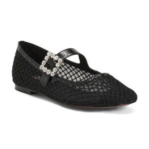 BIBI LOU Mesh Flats With Rhinestone Buckle